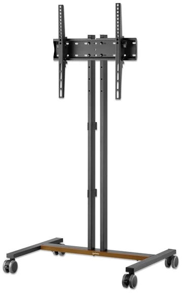 Manhattan kompakt gurulós TV állvány - 1db TV részére dönthető (34" - 55"-ig) 35kg teherb.Fekete/Barna