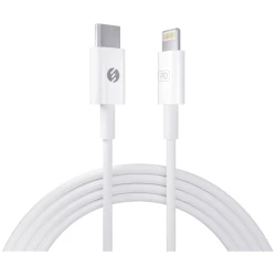 S-Link kábel - SL-C120 (2A, 20W, Gyorstöltés, Type-C to Lightning, adat+töltőkábel, fehér, 1m)