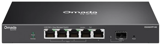 TP-Link Switch Menedzselhető - ES206XPP-M2 (Omada; 5x 2,5Gbps; 1x 10Gbps SFP+ port; 4x 802.3af/at PoE++ port; 120W PoE) 1 TP-Link Switch Menedzselhető - ES206XPP-M2 (Omada; 5x 2,5Gbps; 1x 10Gbps SFP+ port; 4x 802.3af/at PoE++ port; 120W PoE)