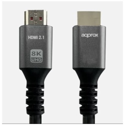 APPROX Kábel - HDMI 2.1 kábel apa/apa 1m (UHD 8K, 4K, FHD, aranyozott, HDR10, HDCP 2.2, Dolby TrueHD, ARC)