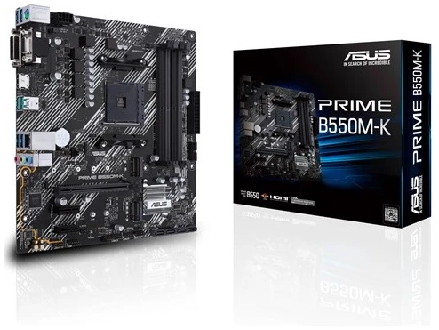 Asus Alaplap - AMD PRIME B550M-K AM4 (B550, 4xDDR4 4800MHz, 4xSATA3, 2x M.2, Raid, 4xUSB2.0, 8xUSB3.2)