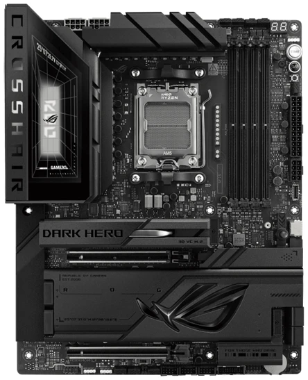 Asus Alaplap - AMD ROG CROSSHAIR X870E DARK HERO AM5 (X870E, ATX, 4xDDR5 8600+MHz, 4xSATA3, 5x M.2, HDMI+2xUSB4)