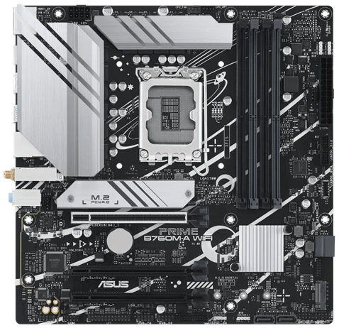 Asus Alaplap - Intel PRIME B760M-A WIFI s1700 (B760, 4xDDR5 7200+MHz, 4xSATA3, 2xM.2, 2xHDMI+DP)