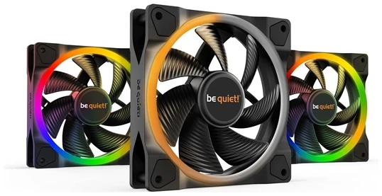 Be Quiet! Cooler 12cm - LIGHT WINGS 120mm PWM Triple-Pack (RGB, 1700rpm, 20,6dB, fekete)
