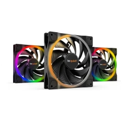 Be Quiet! Cooler 14cm - LIGHT WINGS 140mm PWM high-speed Triple-Pack (RGB, 2200rpm, 31dB, fekete)