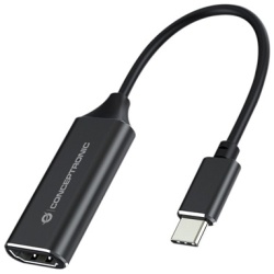 Conceptronic átalakító - ABBY03B (USB-C 3.2 to HDMI, 4K/30Hz, aluminium, fekete)