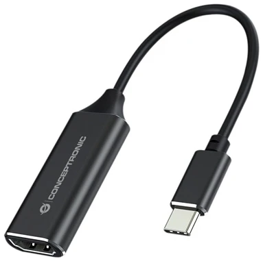 Conceptronic átalakító - ABBY03B (USB-C 3.2 to HDMI, 4K/30Hz, aluminium, fekete)