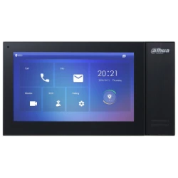 Dahua IP video kaputelefon - VTH2421FB-P (beltéri egység, 7" touch screen, 1024x600, SD, I/O, fekete, PoE)