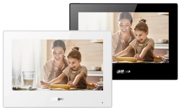 Dahua IP video kaputelefon - VTH5321GB-W (beltéri egység, 7" touch screen, 2 ajtó vezérlés, SD, I/O, PoE, wifi, fekete)