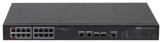 Dahua switch PoE mendzselhető - PFS4218-16ET-240 (16x 100Mbps PoE/PoE+; 2x gigabit/SFP combo uplink; 240W)
