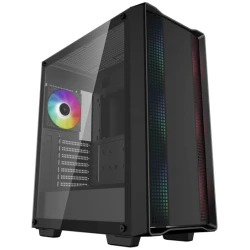 DeepCool Számítógépház - CC560 A-RGB V2 (fekete, ablakos, 4x12cm venti, Mini-ITX / Micro-ATX / ATX, 1xUSB3.0, 1xUSB2.0)