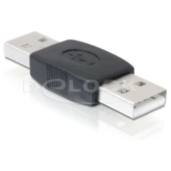 Delock Átalakító - 65011 (USB-A - USB-A, apa/apa, fekete)