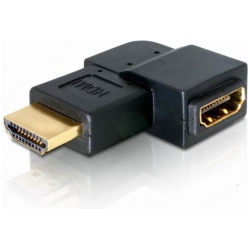 Delock 65077 HDMI M/F adapter, átalakító 90° bal fekete