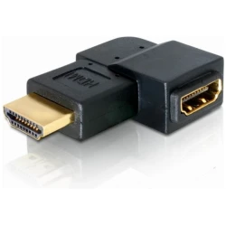 Delock 65077 HDMI M/F adapter, átalakító 90° bal fekete