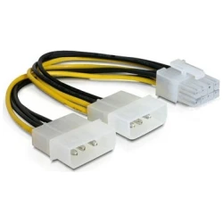 Delock Kábel - 82397 (PCI Express (hálózati, 8 tűs) -> 2 x 51" kábel grafikus kártyákhoz, 15cm)