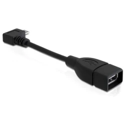 Delock Kábel - 83104 (USB Micro-B, forgatott > USB-A 2.0 OTG, apa/anya, 11cm)