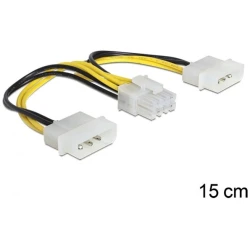 Delock Kábel - 83410 (1 x 8 pines EPS -> 2 x 4 pines molex, 15cm)