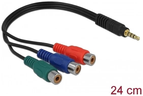 Delock Átalakító - 62499 (3.5 mm Jack > 3 x RCA, apa/anya)