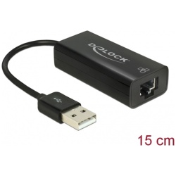 Delock Átalakító - 62595 (USB2.0 -> Lan RJ45, Fekete)