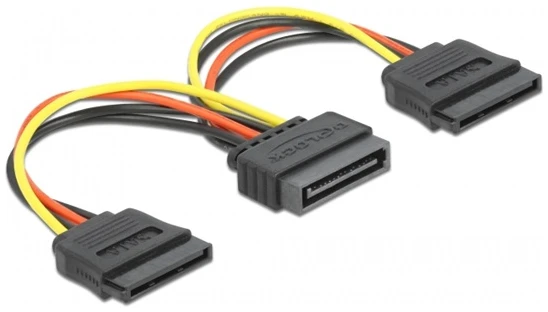 Delock Átalakító Kábel - 60105 (1 x SATA 15 tűs > 2 x SATA HDD táp (apa)) 1 Delock Átalakító Kábel - 60105 (1 x SATA 15 tűs > 2 x SATA HDD táp (apa))