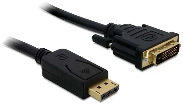 Delock Átalakító Kábel - 82590 (Displayport - DVI (24+1), apa-apa, FullHD, 1m)