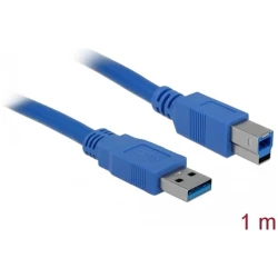Delock Kábel - 82580 (USB3.0, A-B kábel, apa/apa, kék, 1m)