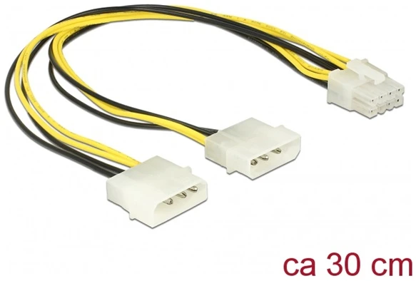 Delock Kábel - 85453 (1 x 8 pines EPS -> 2 x 4 pines molex, 30cm) 1 Delock Kábel - 85453 (1 x 8 pines EPS -> 2 x 4 pines molex, 30cm)
