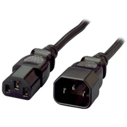 Equip Tápkábel - 112100 (PC tápkábel hosszabbító, IEC 320, fekete, 1,8m)
