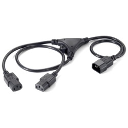Equip Tápkábel - 112210 (Y PC tápkábel hosszabító, C13/C14, fekete, 1,6m)