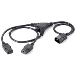 Equip Tápkábel - 112210 (Y PC tápkábel hosszabító, C13/C14, fekete, 1,6m)
