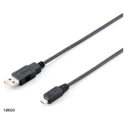 Equip Kábel - 128523 (USB2.0, A-microB kábel, apa/apa, 1,8m)