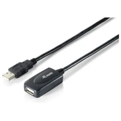 Equip Kábel - 133336 (Aktív, USB2.0, A-A hosszabbítókábel, apa/anya, duplán árnyékolt, 5m)