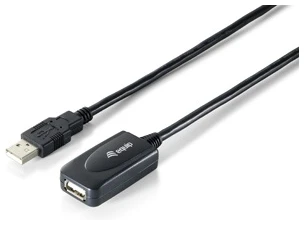 Equip Kábel - 133336 (Aktív, USB2.0, A-A hosszabbítókábel, apa/anya, duplán árnyékolt, 5m)