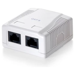 Equip Fali aljzat - 235212 (2 port, Cat6, UTP, fehér)
