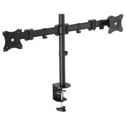 Equip Monitor Asztali konzol - 650115 (13"-27", 2 monitor, forgatható, dönthető, állítható magasság, Max.:2x8kg, fekete)