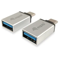 Equip Átalakító - 133473 (USB-C -> USB-A átalakító, apa/anya, ezüst) 2db/csomag