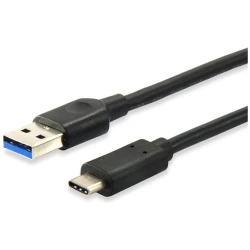 Equip Átalakító Kábel - 128344 (USB-C 3.2 Gen1 to USB-A, apa/apa, fekete, 2m)