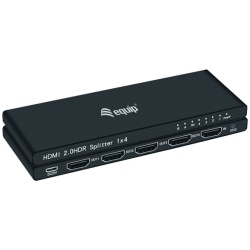 Equip HDMI Video-Splitter - 332717 (4 port, HDMI2.0, 3D, 4K/60Hz, HDR/HDCP Ready, fekete)