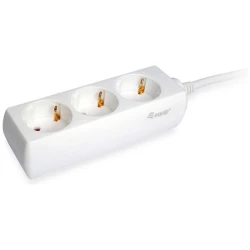 Equip Hálózati Elosztó - 245550 (3 Schuko, Max.: 3500W, 1,5m kábel, fehér)