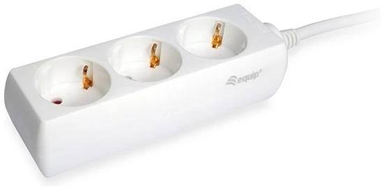 Equip Hálózati Elosztó - 245550 (3 Schuko, Max.: 3500W, 1,5m kábel, fehér)
