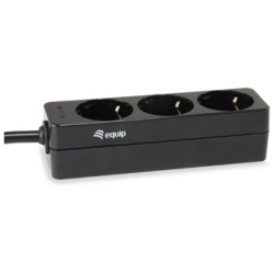 Equip Hálózati Elosztó - 333280 (C14, 3 Schuko, fekete)