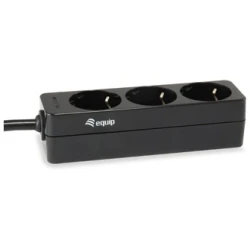 Equip Hálózati Elosztó - 333280 (C14, 3 Schuko, fekete)
