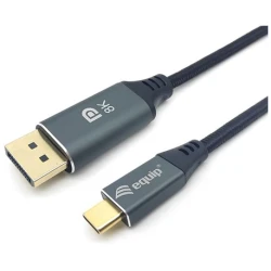 Equip Kábel - 133421 (USB-C to DisplayPort, apa/apa, 8K/60Hz, aluminium burkolat, 1m)