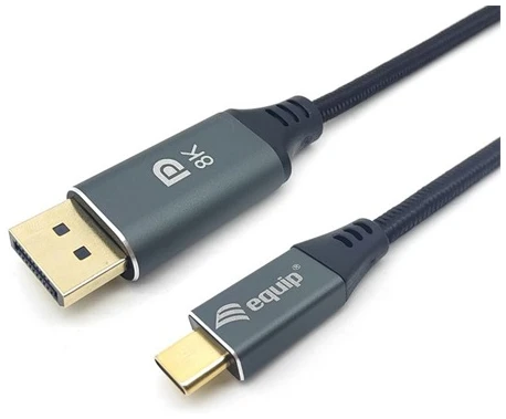 Equip Kábel - 133423 (USB-C to DisplayPort, apa/apa, 8K/60Hz, aluminium burkolat, 3m)