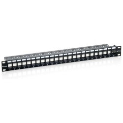 Equip Keystone Patch Panel - 769224 (24 port, 1U, árnyékolatlan, fekete)