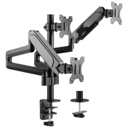 Equip Monitor Asztali konzol - 650134 (17"-27", 3 monitor, dönthető, forgatható, állítható magasság, Max.:3x7kg, fekete)