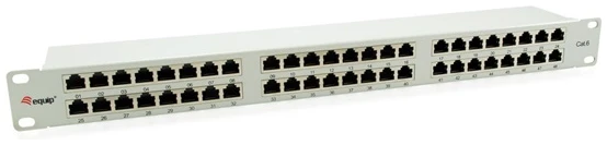 Equip Patch panel - 326349 (48 port, Cat6, 1U, árnyékolt, szürke) 1 Equip Patch panel - 326349 (48 port, Cat6, 1U, árnyékolt, szürke)