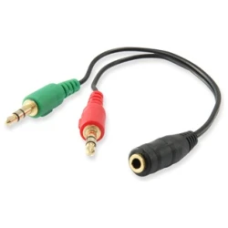 Equip kábel - 147942 (Audio elosztó, 3,5mm Jack, 1x anya/2x apa, fekete, 13cm)