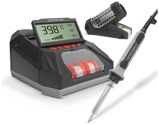 Fahrenheit digitális forrasztópáka állomás, LCD kijelzővel, pákaheggyel, ónnal és szivaccsal(28006), 230V 1 Fahrenheit digitális forrasztópáka állomás, LCD kijelzővel, pákaheggyel, ónnal és szivaccsal(28006), 230V