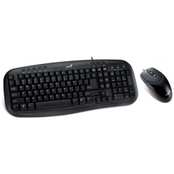 Genius Billentyűzet/Egér Kit - KM-200 (Vezetékes, USB, multimédia, fekete)